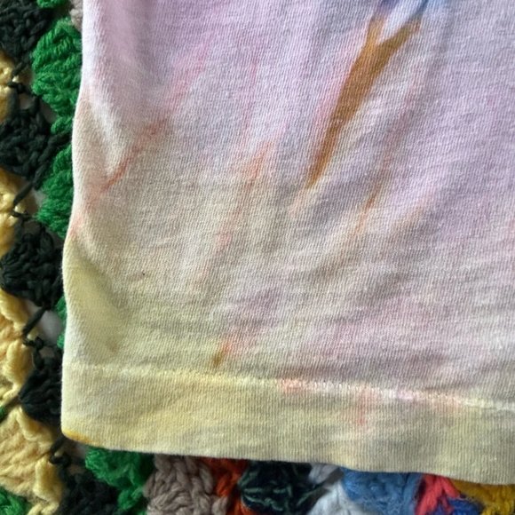 Vintage 80s Screen Stars Neon Pastel Rainbw Tie-Dye Oversized Soft Thin … - Picture 11 of 13